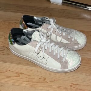 P448 John Sneakers - Size 37 - Iridescent Heel with Pink Suede Accents